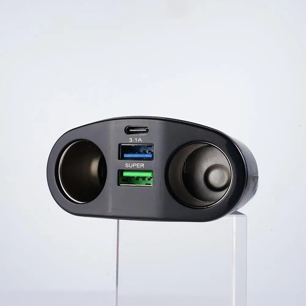 Car Cigarette Lighter PD USB Charger QC3 0 Dual Socket Splitter Qme