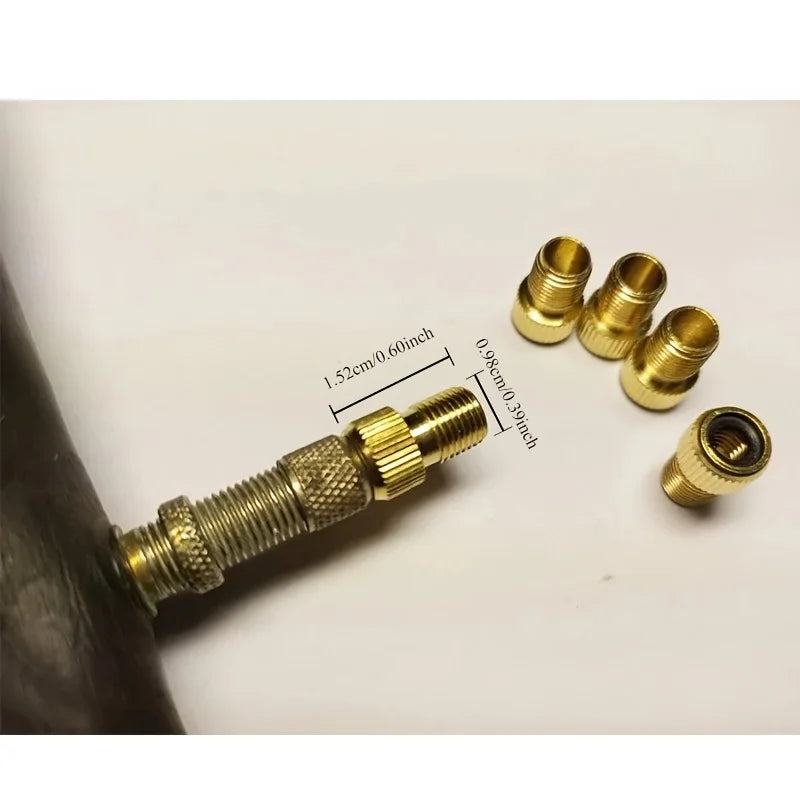 Brass Bike Valve Adapter DV SV to AV Converter Bicycle Tire Presta Schrader to American Air Pump Inflator Adaptor Qme