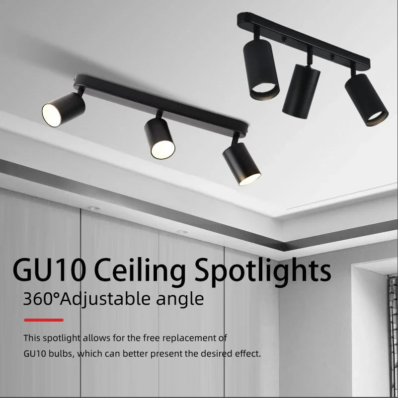 LED Ceiling Lights Home Decor GU10 Bulb Replaceable Lustre Spotlight Shop Kitchen Living Room Decoration Ceiling Chandelier Lamp Qme