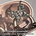 Ear Clip Earrings Butterfly Beaded Shining Decorations Earphone Easy Qme Silver 1pc