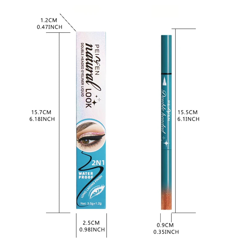 Double Head Waterproof Eyeliner Liquid Pen Lasting Development Not Qme