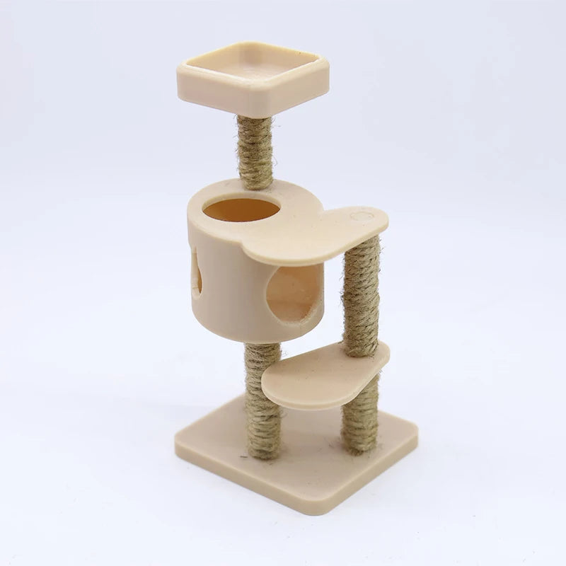 1 12 Dollhouse Simulation Pet Cat Climbing Frame Model Micro Scene Qme