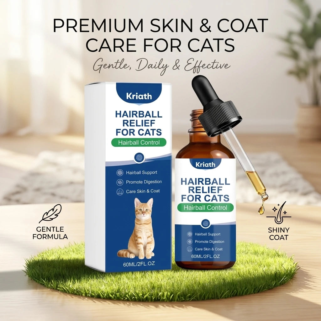 Cat Hair Care Drops Nourishing Dry & Sensitive Skin Smoothing Fur Boost Glossy Reduce Hairball Build-Up Pet Coat Care Supplement Qme