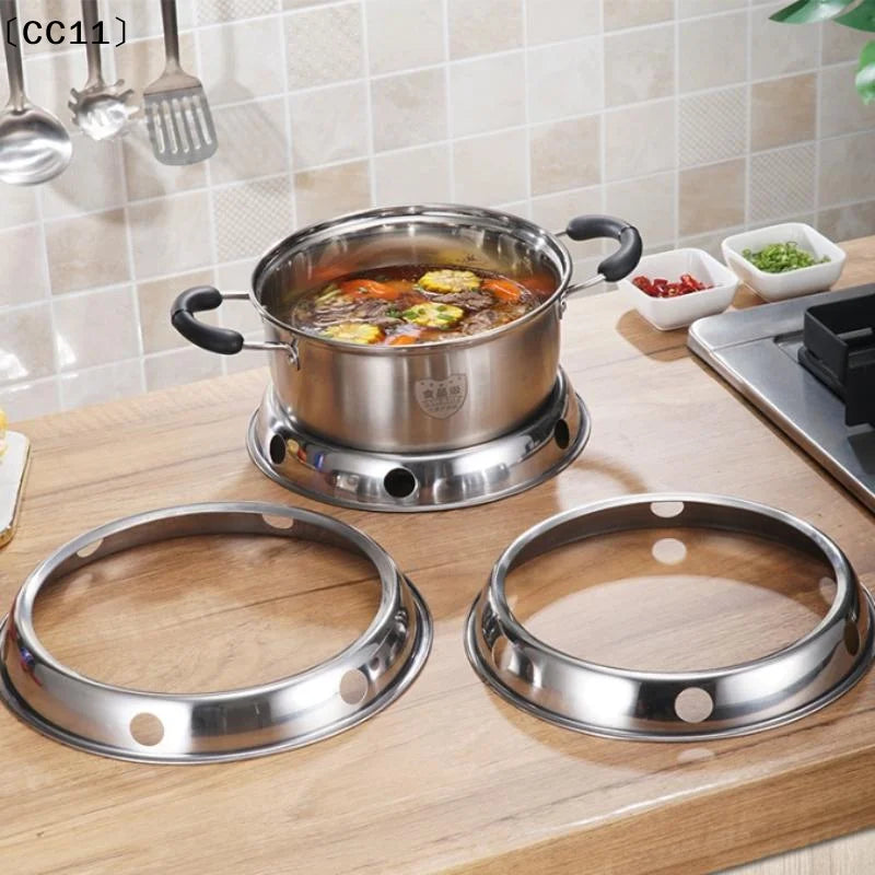 Stainless Steel Wok Ring Pot Holder Gas Stove Rack Heat Insulation Qme