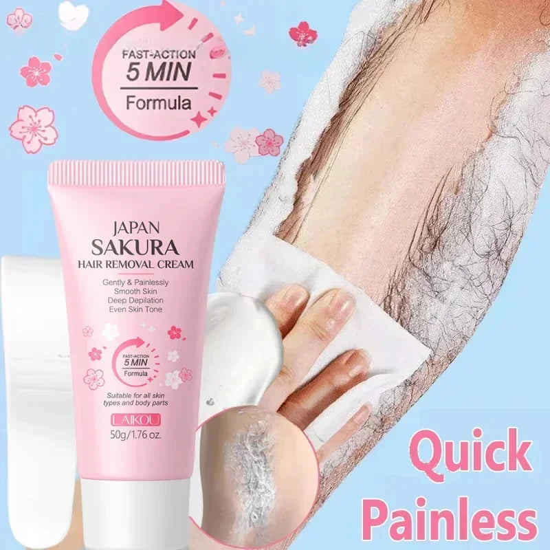 LAIKOU Sakura Hair Removal Cream Fast Painless Growth Inhibitor Arm Qme 01