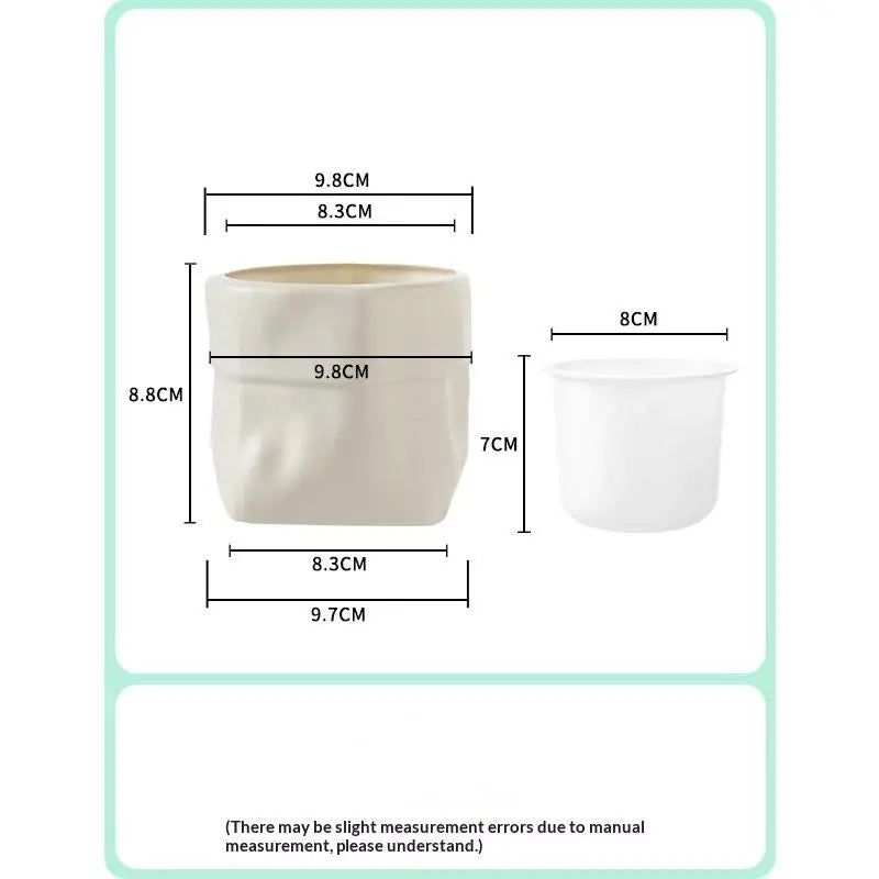 Mini Self Watering Flower Pot Fish Tank Plastic Plant Pots Self Watering Planter Pot Vase For Home Decoration Qme Apricot