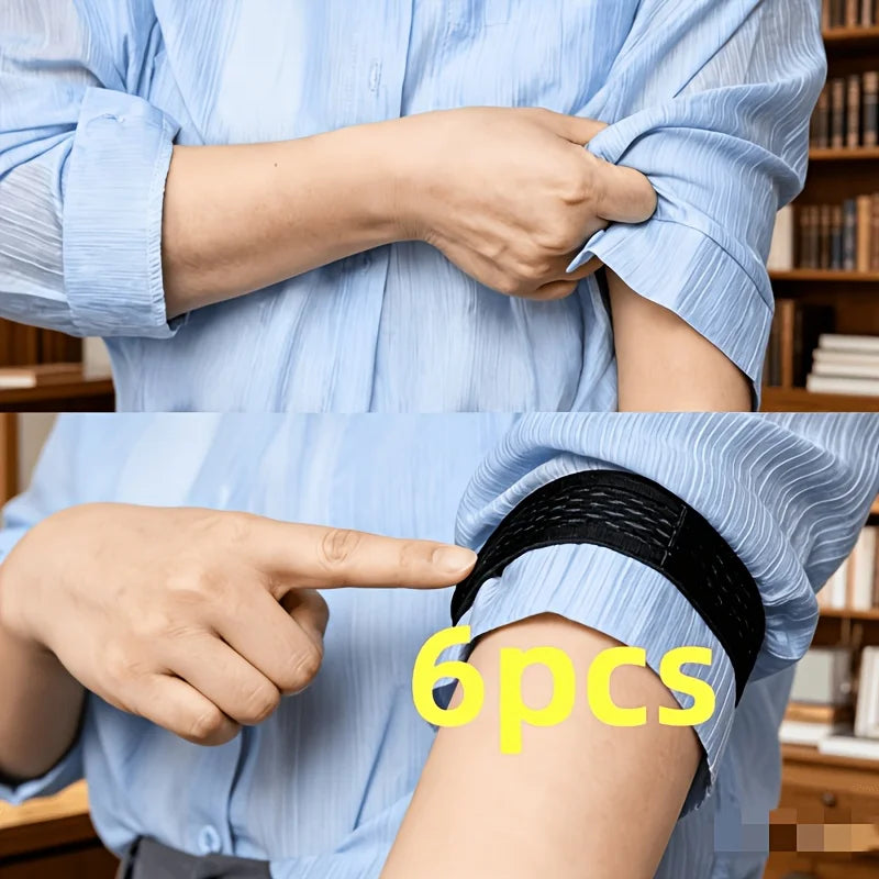 6pcs seam free detachable sleeve cuffs with drawstring, anti slip sleeve fixator, comfortable and hand tight long sleeved shirt Qme