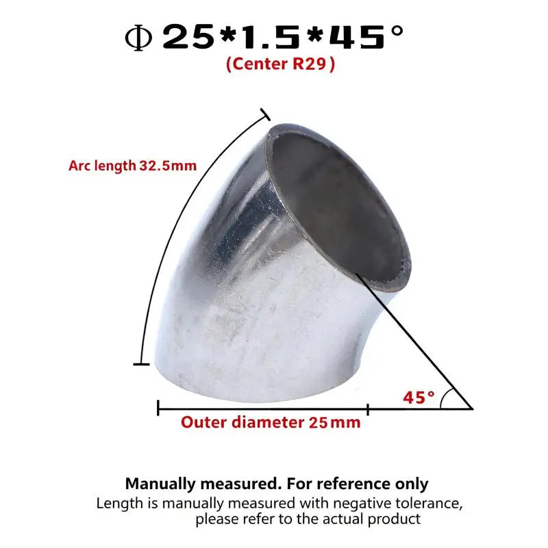 Sanitary Food Grade 45 Degree Weld Elbow 304 Stainless Steel, Polished Butt Weld Pipe Fitting 16-80mm OD Press Fitting Qme A5