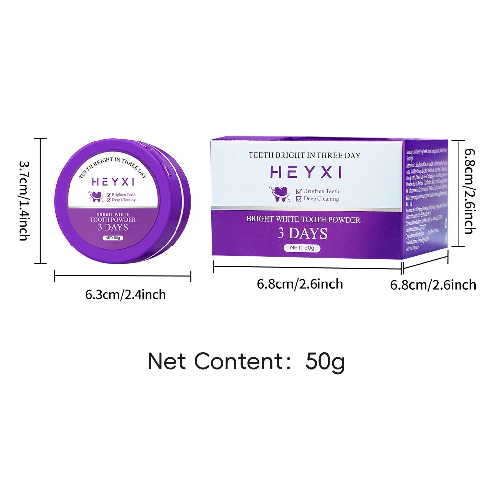 Purple Tooth Powder Deep Cleansing Fresh Breath Gentle Formula Qme