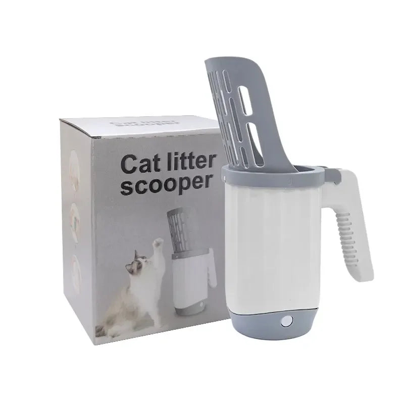 Cat Litter Shovel Scoop with Refill Bag For Pet Filter Clean Toilet Garbage Picker Cat Supplies Cat Litter Box Self Cleaning Qme
