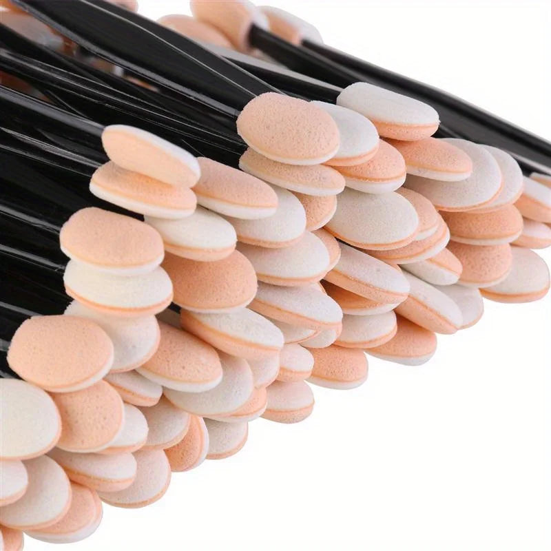 50 100 Disposable Eye Shadow Brush Makeup Dual Sided Sponge Nylon Qme