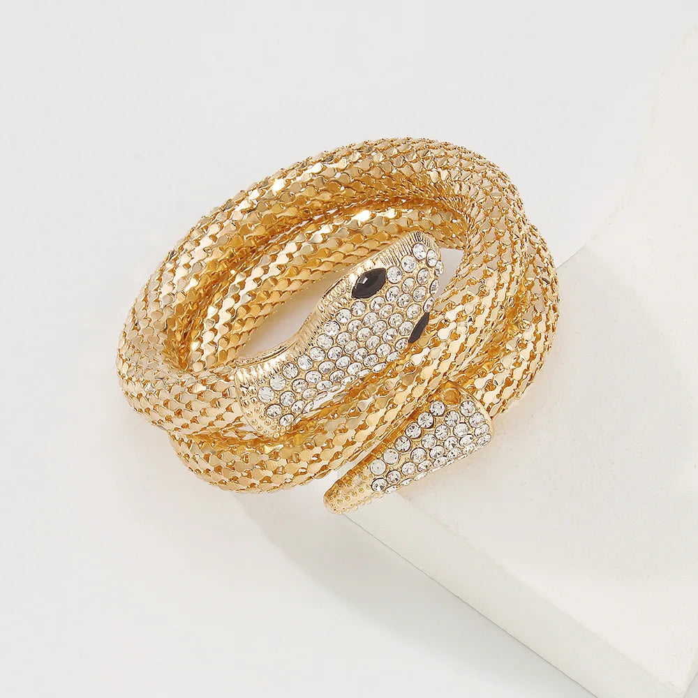 Y2k Creative Punk Snake Bangle Retro Club Snake Spiral Bracelet Upper Arm Cuff Armlet Armband Gothic Bangle Jewelry Gifts Girl Qme