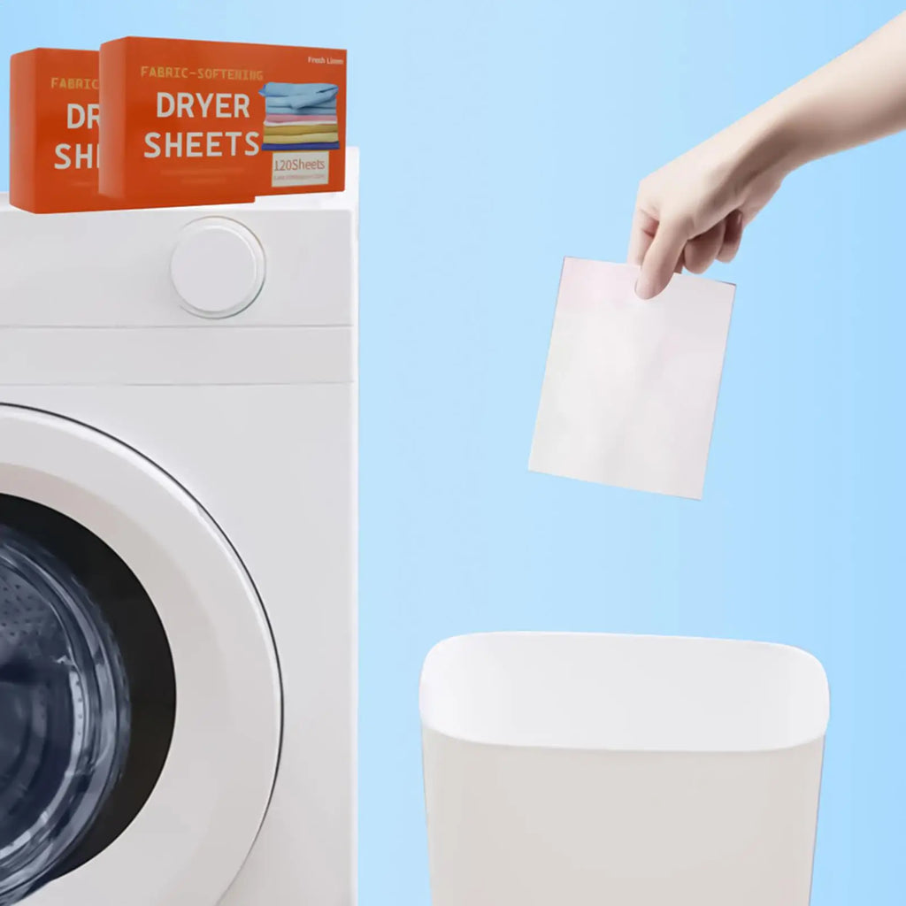 Fabric Softener Sheets 120 Pieces Scented Sheets for Washing Clothes Fabric Smoothing Tablets for Dryer Apartment Washer Qme