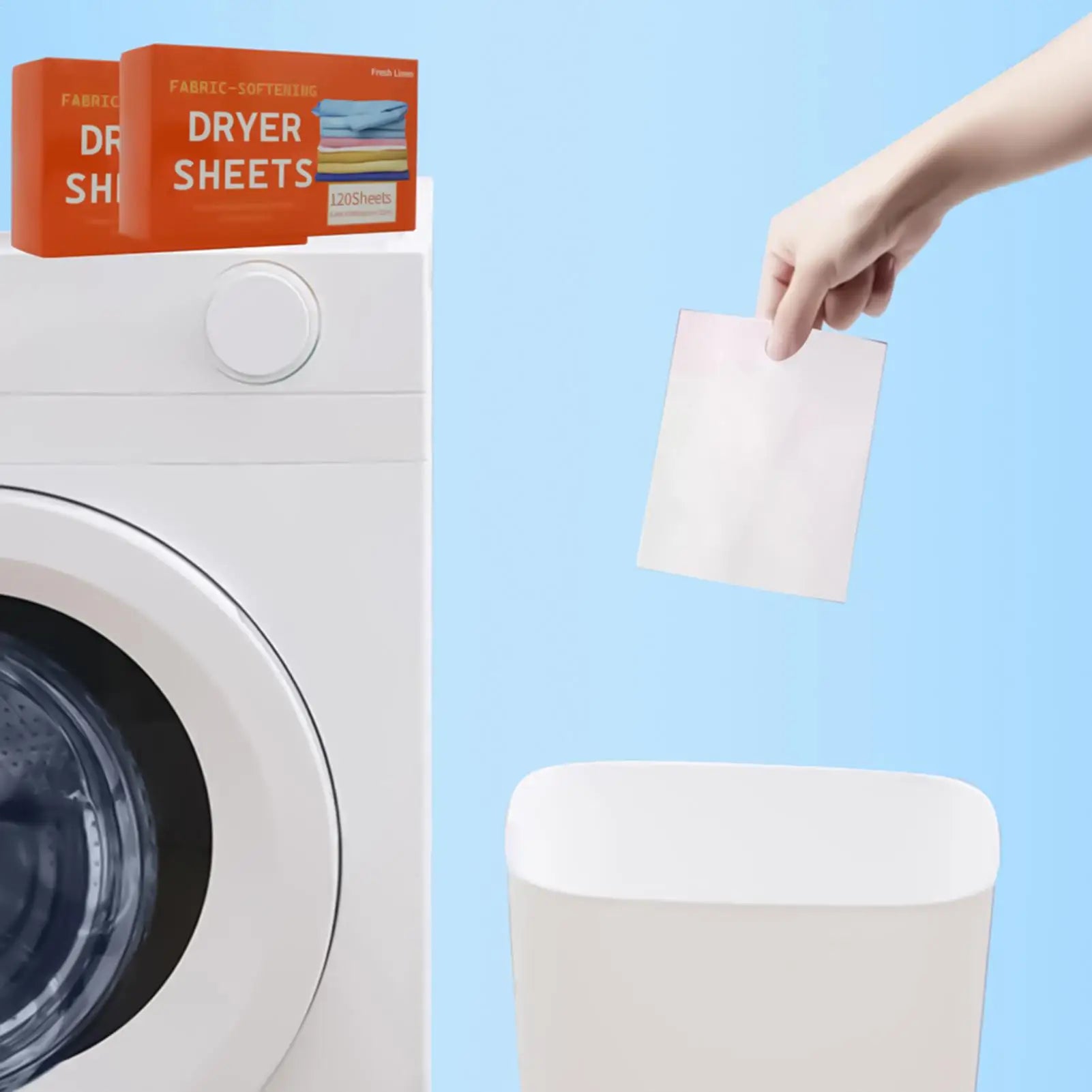 Fabric Softener Sheets 120 Pieces Scented Sheets for Washing Clothes Fabric Smoothing Tablets for Dryer Apartment Washer Qme