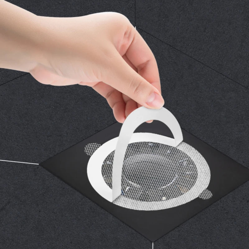 20pcs Disposable Shower Drain Hair Catcher Cover Bathroom Sewer Sink Drain Hair Strainer Stopper Bathtubs Mesh Filter Sticker Qme