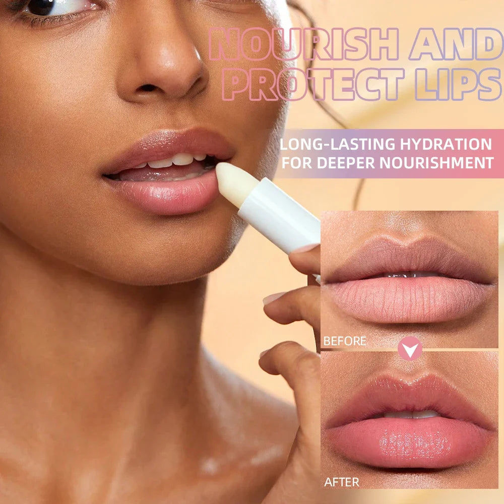 QIBEST Moisturizing Lip Butter Balm Makeup Sets Hydrating Lip Balm Plumping Lip Oil Glossy Glaze Nourishing Daily Care Lipstick Qme