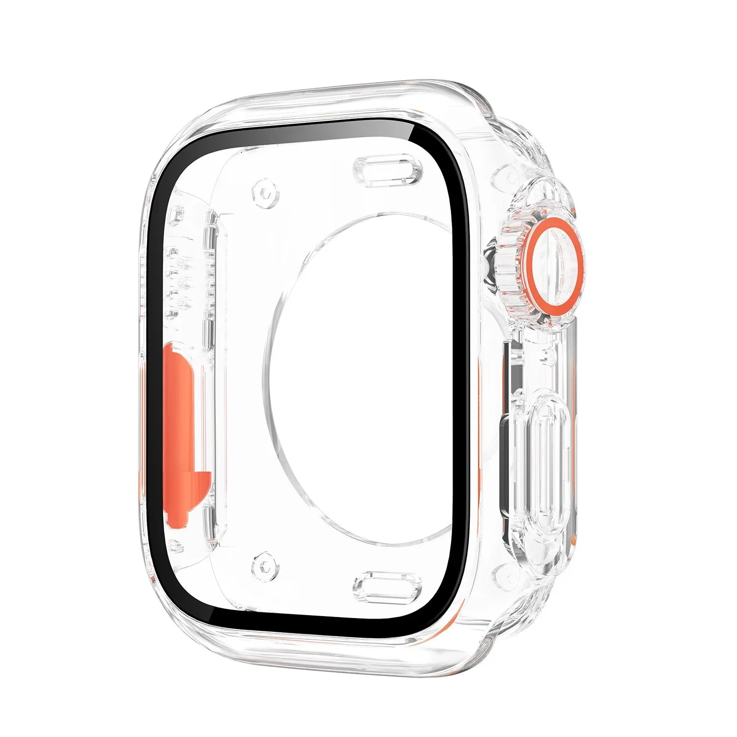 PC Case for Apple Watch Series 9 8 7 4 5 6 SE 45 44 Screen Protector Hard Shell Tempered Glass Change To Ultra 49mm cover Bumper Qme Tr 40mm