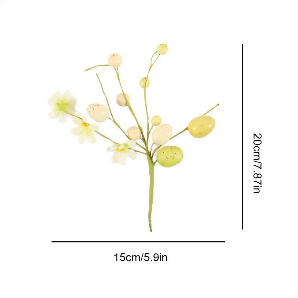Artificial Easter Egg Flowers 6X Floral Bouquet Pick Branches Spring Qme YELLOW China Mainland