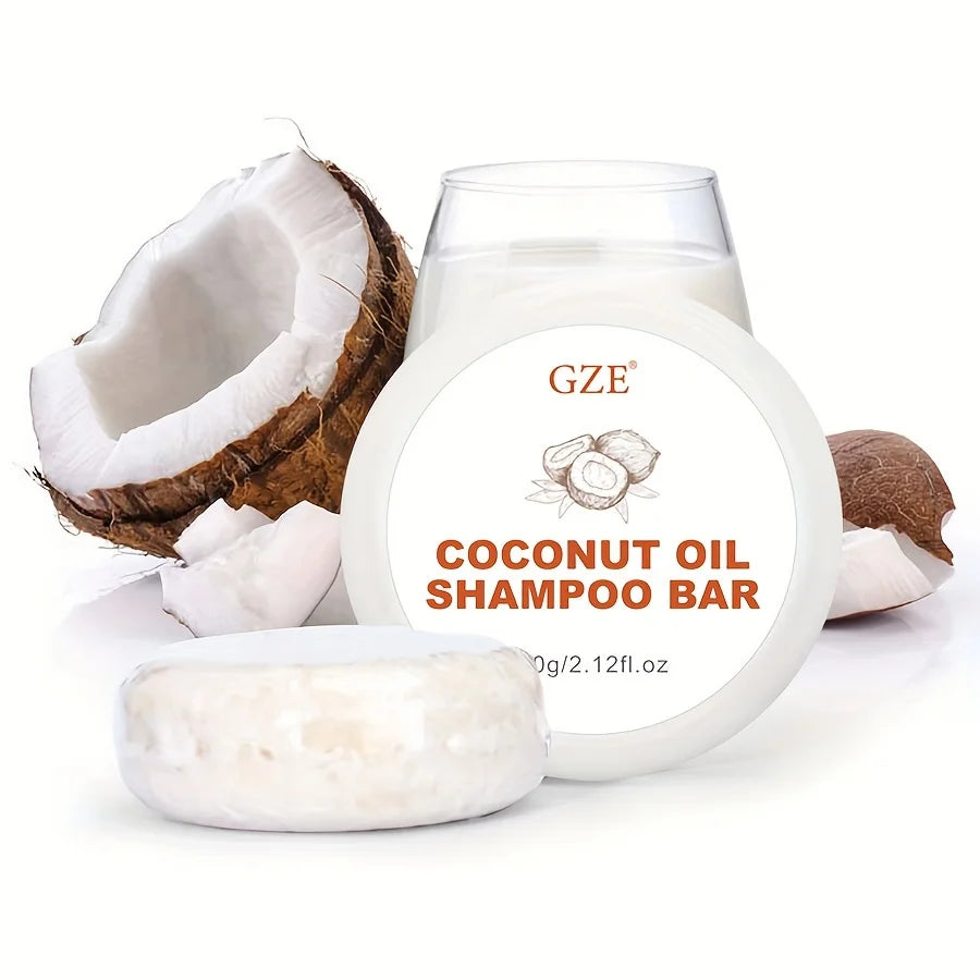 GZE Coconut Oil Shampoo Bar, Moisturizing Bar Shampoo for Dry Hair Qme