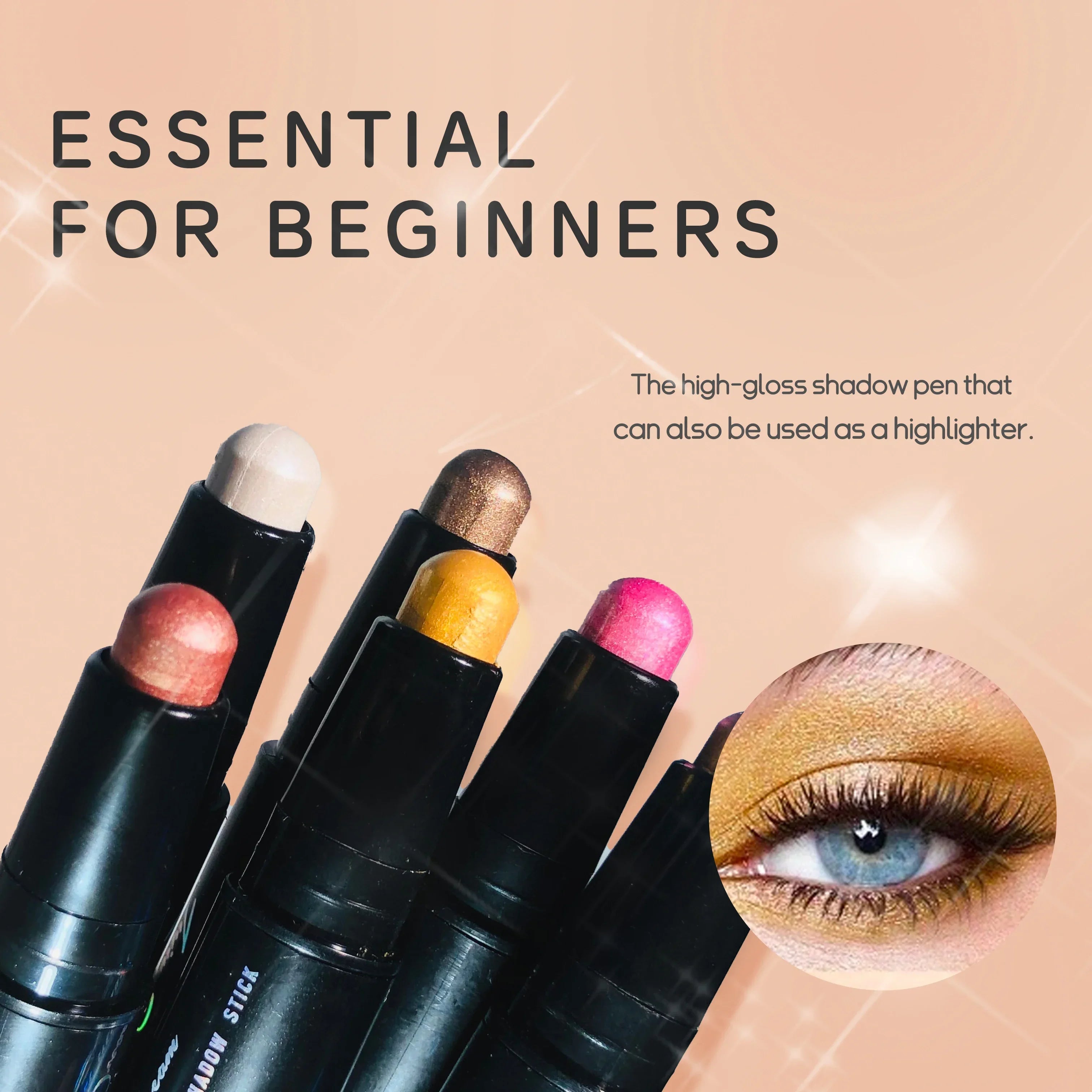 Double-headed Eyeshadow Stick Glitter Matte Long-lasting Waterproof Qme