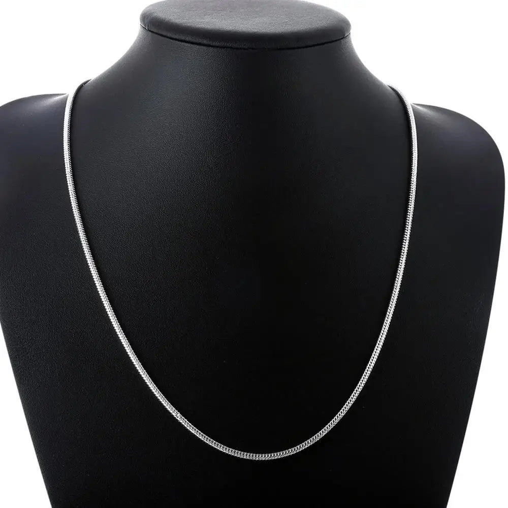 925 Sterling Silver 16-30inch 3MM Snake Bone Chain Necklace For Women Men Wedding Fashion Jewelry Charm Gifts Qme