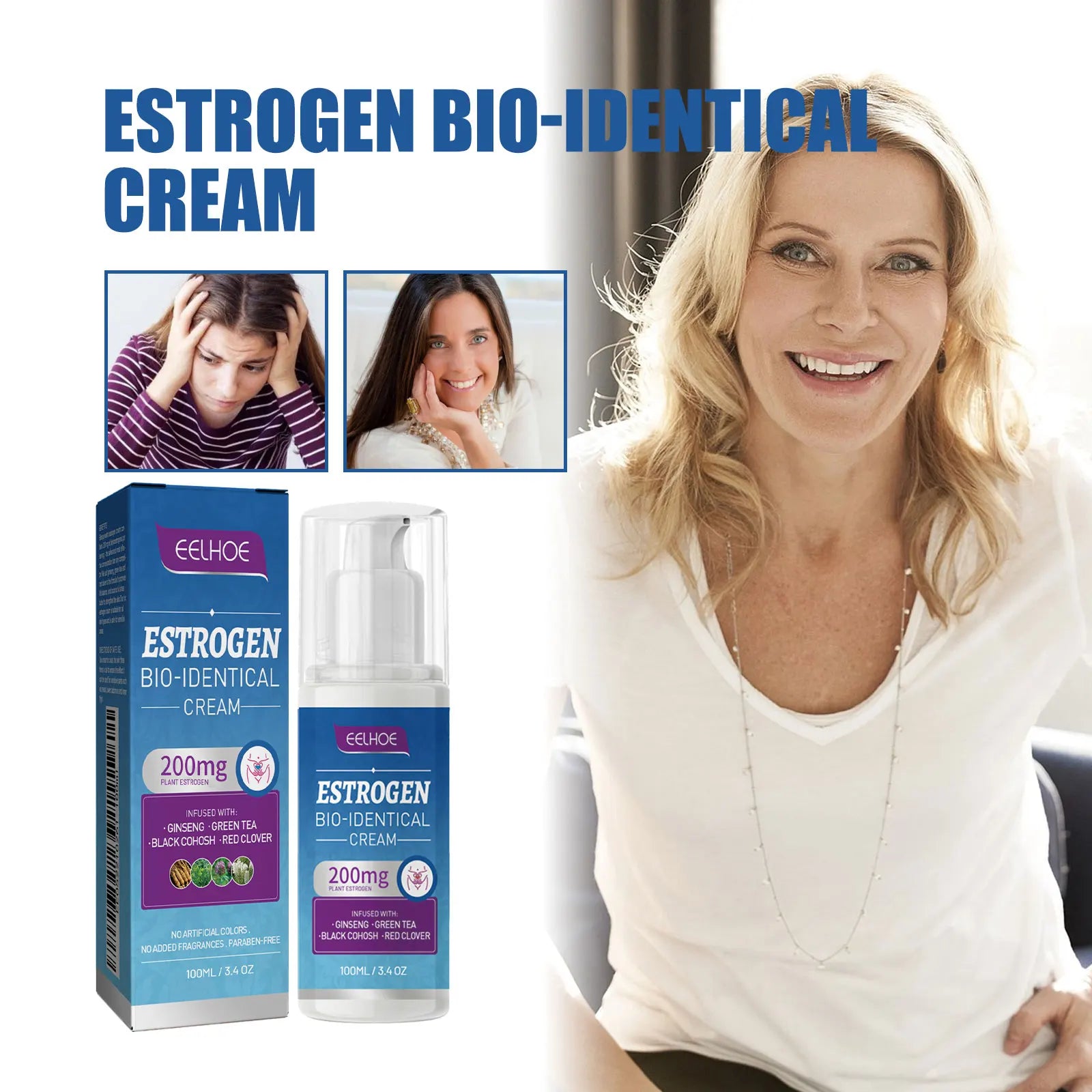 Estrogen Relief Cream for Women Menopause Balancing Hormone Levels Reducing Fatigue Relieve Massage for Health Body Care Qme