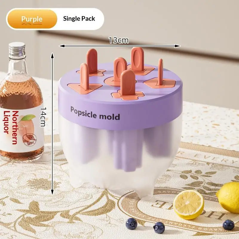 Food Grade Popsicle Mold 6 Cavities Easy Release Homemade Summer Ice Qme Purple