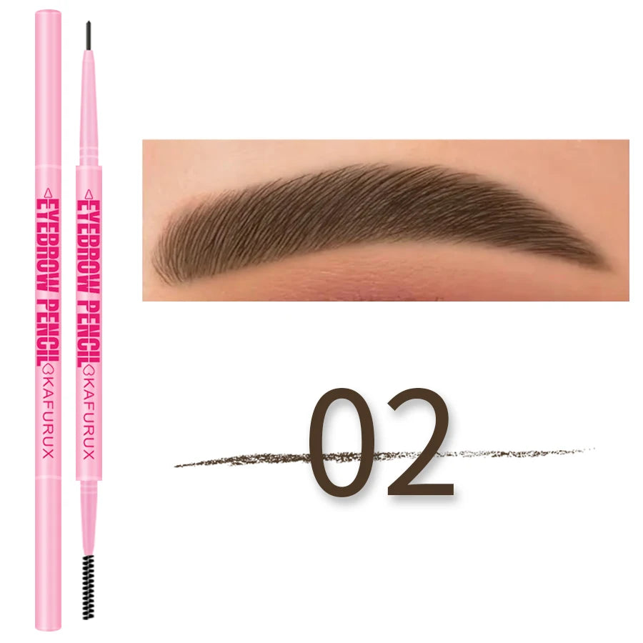 6 Colors Ultra-fine Double Headed Rotable Eyebrow Pencil Eye Korean Qme 02