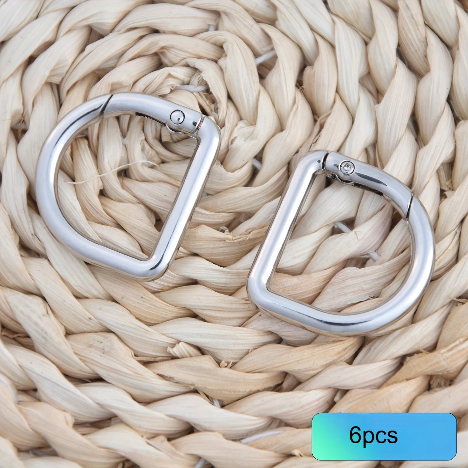 Spring Open D Ring Buckle Zinc Alloy Snap D Ring Clasp DIY Bag Hardware Accessories For Purse Handbag Strap Connect Hook Qme Silvery 6pcs