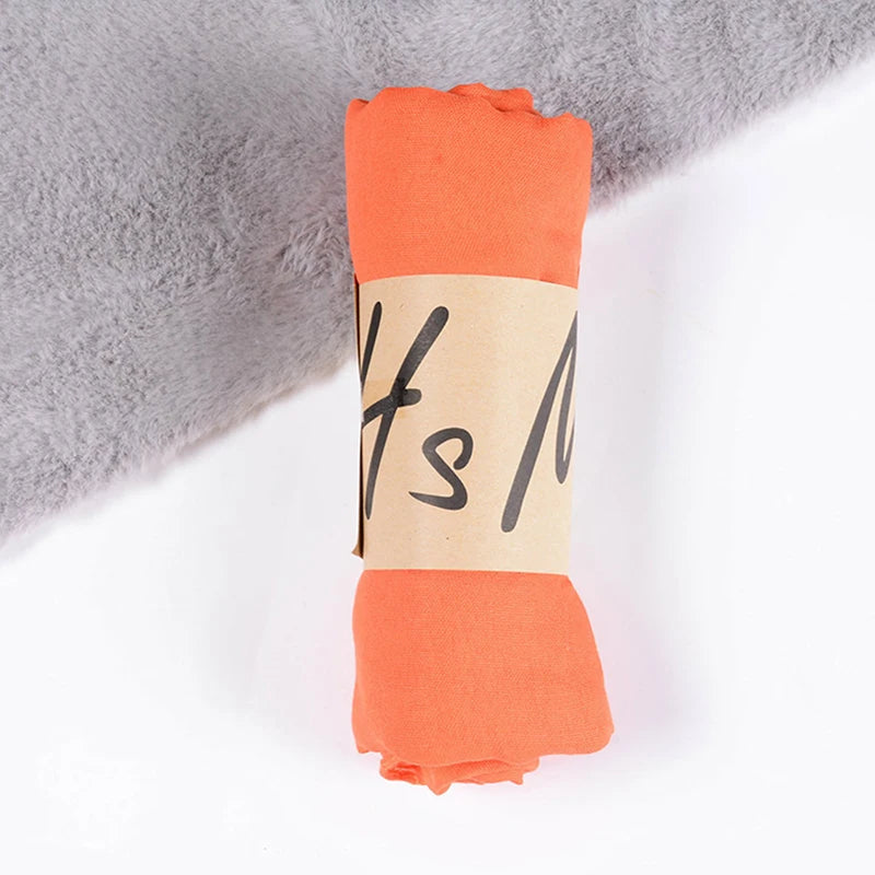 Women Native Windproof Scarf Shawls Wraps Solid Cotton Warm Scarves