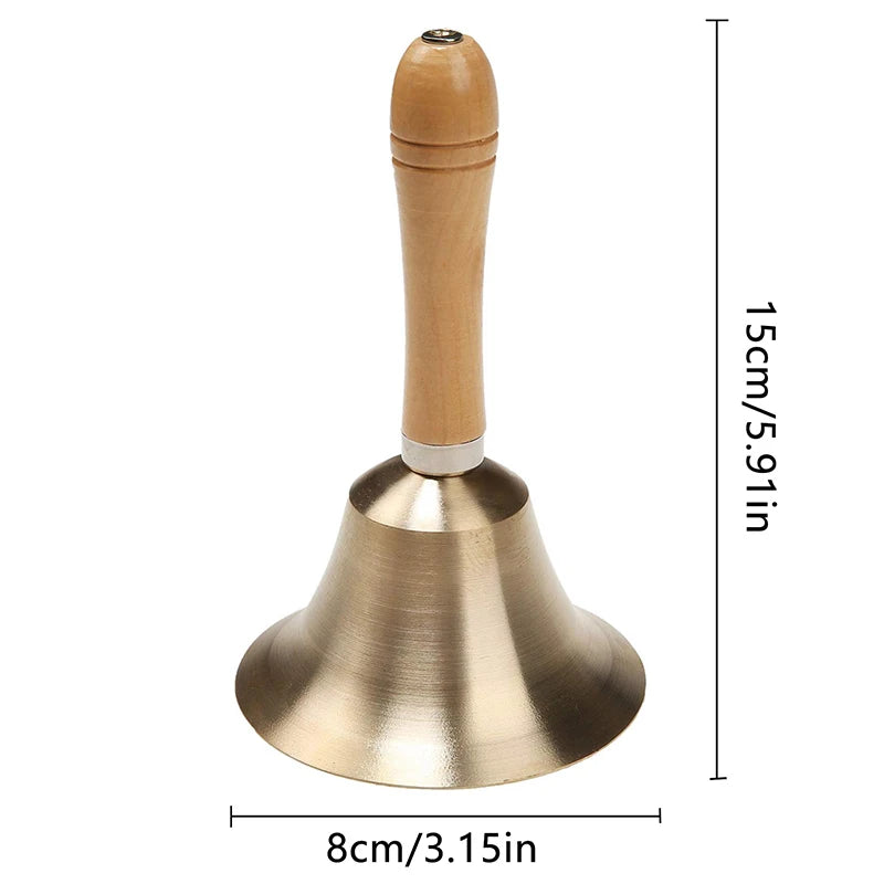 Loud Hand Bells Solid Brass Call Seniors Home Animal Training Dinner Qme