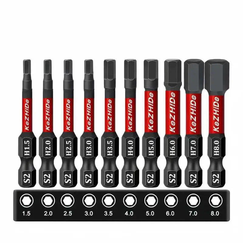 10-Piece Impact S2 Steel Star-shaped Drill Bit Strong Magnetic Qme A1
