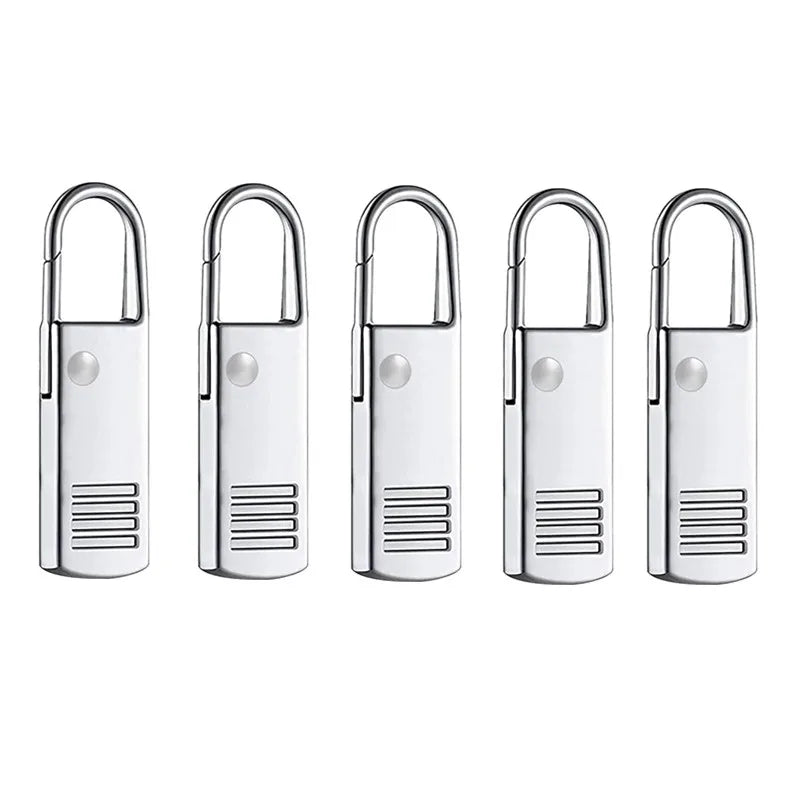 Zipper Slider Puller Instant Zipper Repair Kit Replacement For Broken Buckle Travel Bag Suitcase Zipper Head DIY Sewing Craft Qme 5PCS Silver