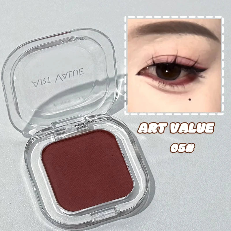 ART VALUE Single Color Eye shadow Shimmer Matte Delicate Long-lasting Makeup High Gloss Brightening Silkworm Eyeshadow Palette Qme