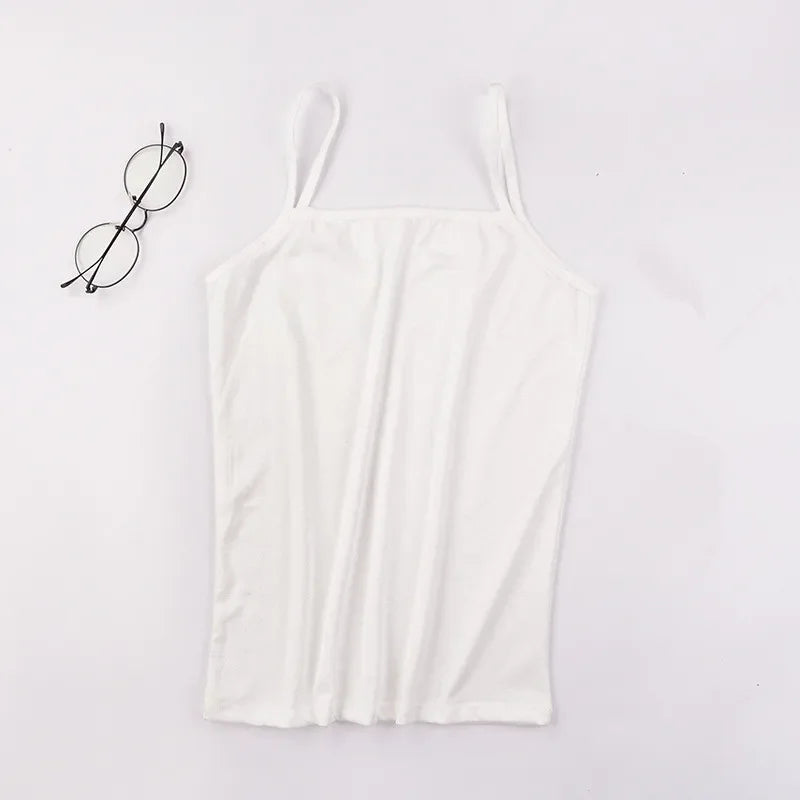 Women Slim Halter Tank Solid Camisole Sleeveless Crop Vest Summer Qme