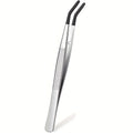 Stainless Steel Reptile Feeding Tongs Rubber Tip 10 6 Flat Curved Qme Curved