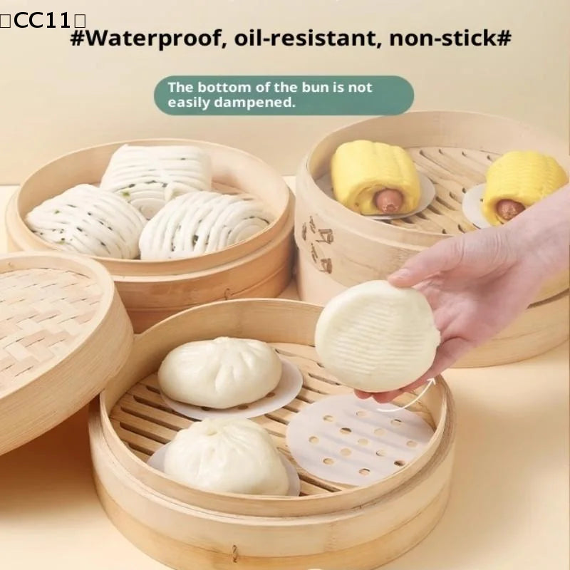 100 Disposable Steaming Paper Baking Silicone Oil Non-stick Steam Qme