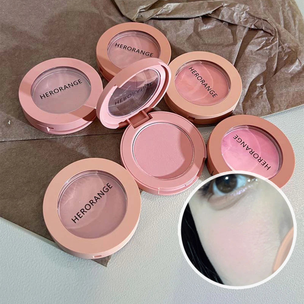 HERORANGE Monokrom Serbuk Blush Waterproof Long-lasting Peach-orange Qme