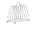CC11Iron Art Toast Bread Rack Restaurant Home Holder 6 Slices Food Qme Silver