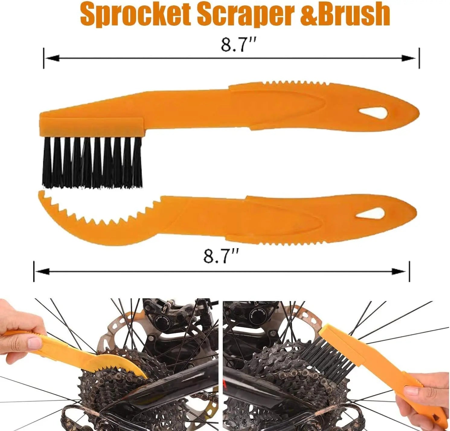8PCS Bike Cleaning Tool Set Bicycle Clean Brush Kit for Bike Chain/Tire/Sprocket Cycling Corner Stain Dirt Clean Fit Qme