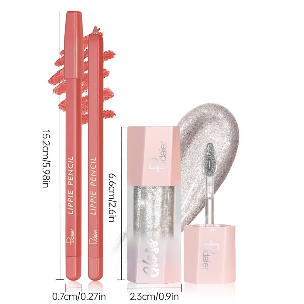 Lip Liner Shimmer Gloss Defining Sparkling Plumping Long Lasting Qme