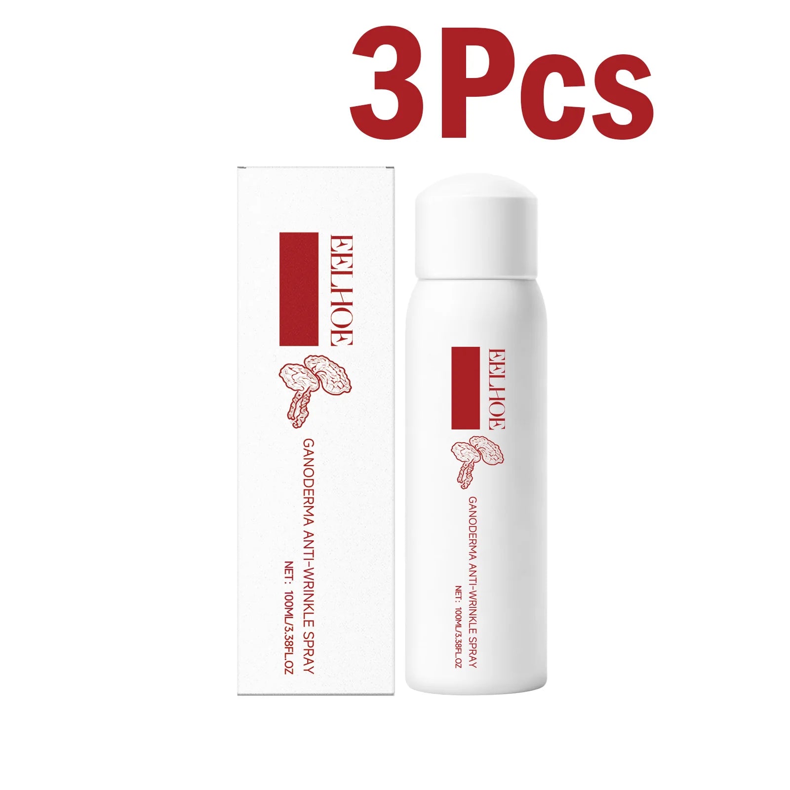 Lingzhi Moisturizing Facial Toner Spray Anti-Wrinkle Hydrating Brightening Refreshing Non-sticky Rejuvenating Ganoderma Face Mis Qme 3 x 100ml Boxed