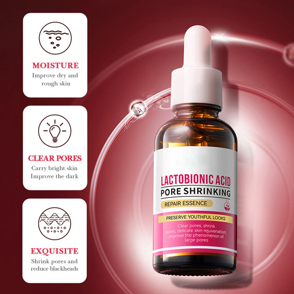 Lactobionic Acid Shrink Pore Essence Hyaluronic Firming Brighten Qme