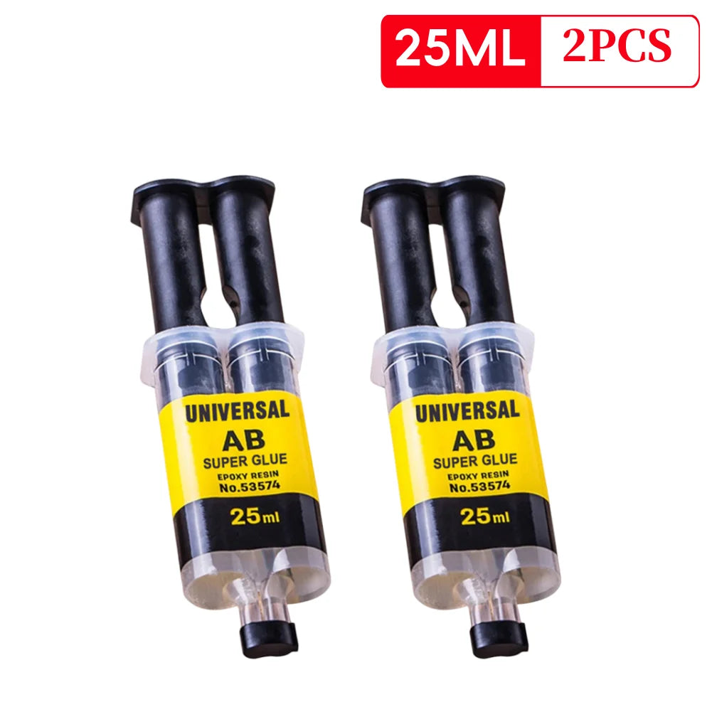 4/25ml Epoxy Resin AB Glue Waterproof Instant Fast Adhesive Repair Strong Super Liquid Glue for Wood Plastic Metal Glue Welding Qme 25ml 2PCS