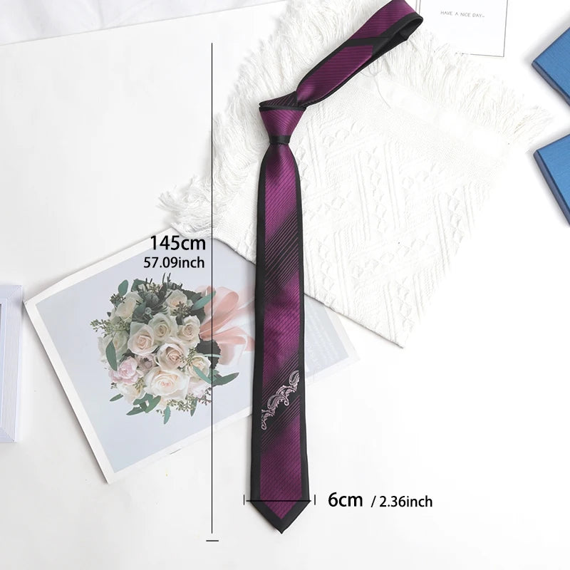Men Tie Luxury Fashion Jacquard Black Red Necktie Plaid Patchwork Qme