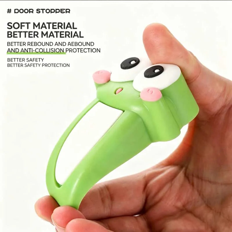Cute Frog Non Perforated Door Stopper and Barrier (with Storage Box) can protect walls and floors, suitable for home decoration Qme