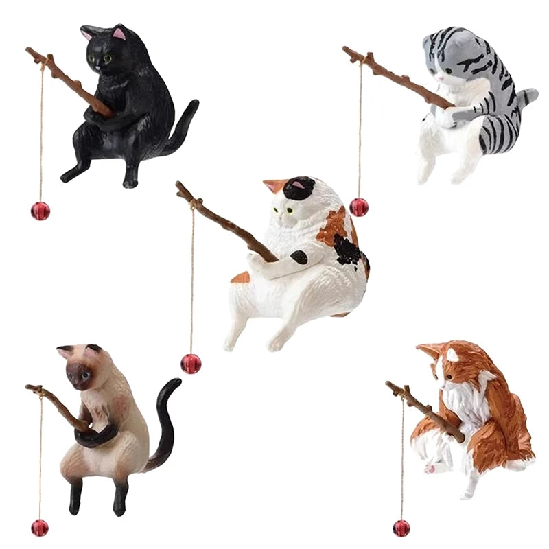 Fish Tank Fishing Cat Hanging Creative Landscape Fun Office Ornaments Qme