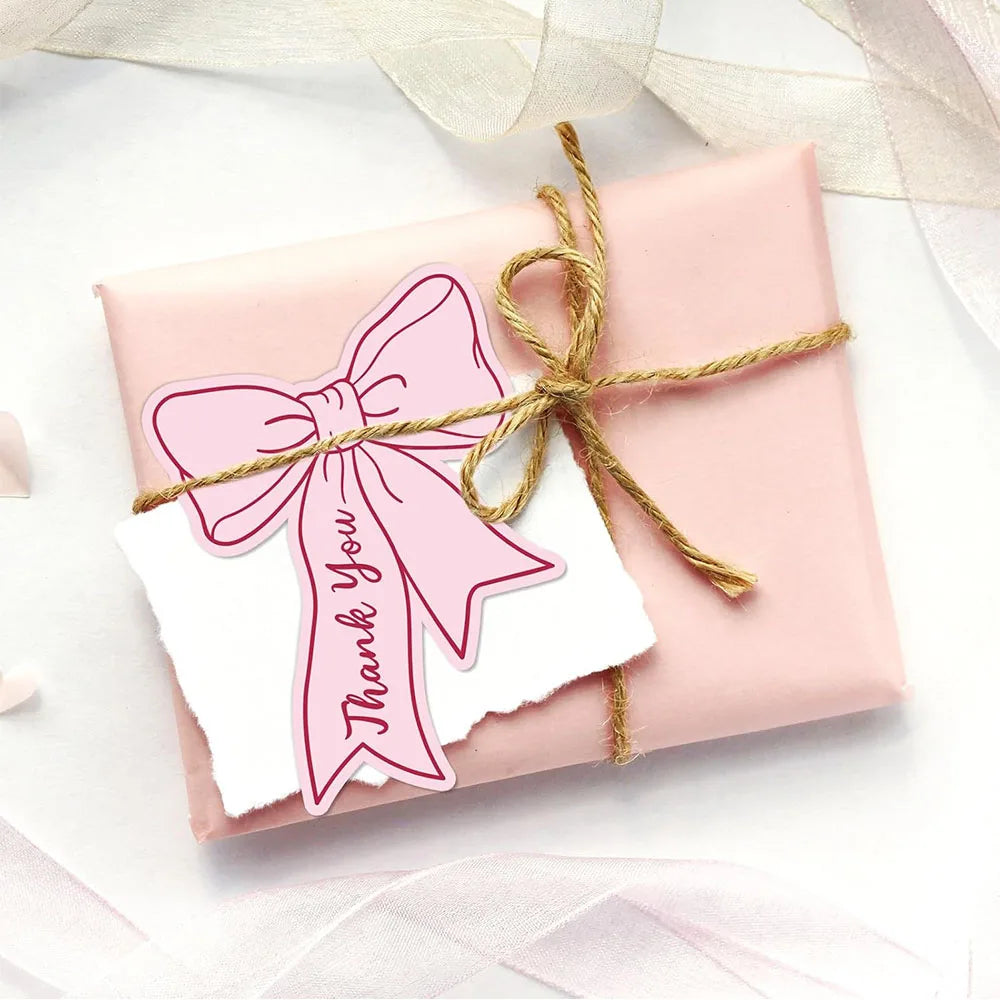 Pink Blue Bow Thank You Card Cute Girl Children's Birthday Party Qme