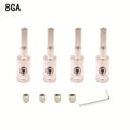 Car Stereo Audio Amp Input Reducer, 0 Gauge to 8 Gauge AWG Pin Power Ground Wire Adapter, 4pcs Set Qme silvery