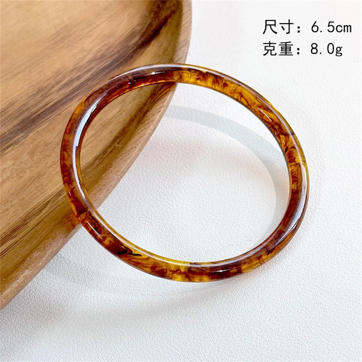 Colorful Fine Acrylic Resin Geometric Round Thin Bracelet Vintage Transparent Shiny Geometry Round Bangle For Women Jewelry Girl Qme kase 65mm